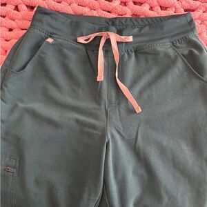Figs High Rise Zamora Pants with Pink Drawstring